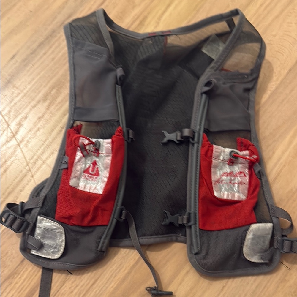 Gray and Red Running Vest